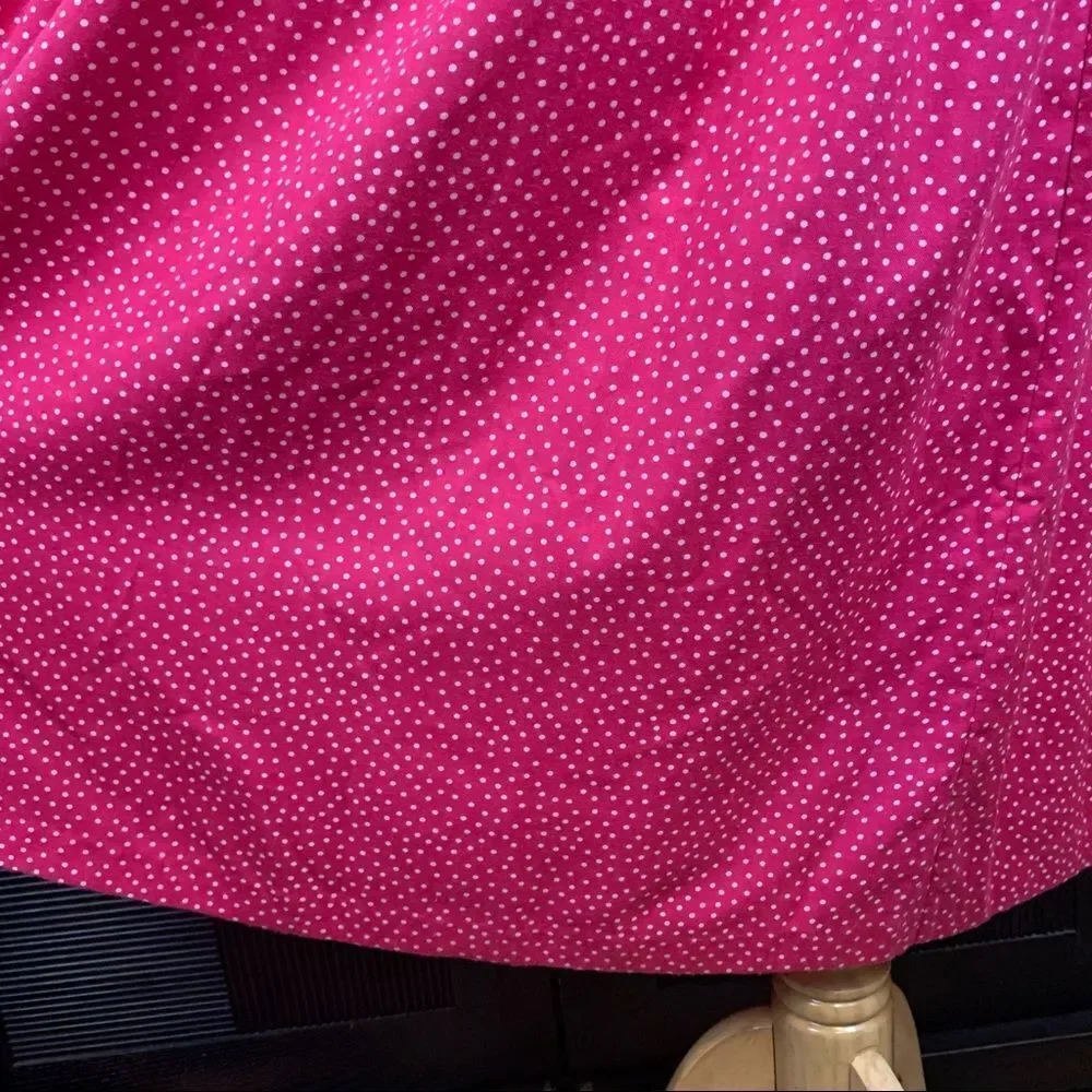 Vintage two piece pink micro polka dot skirt set